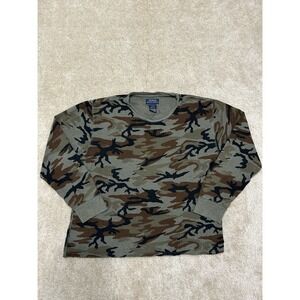 Polo Ralph Lauren Waffle Knit Shirt Mens Large Camo Lightweight Pony Preppy